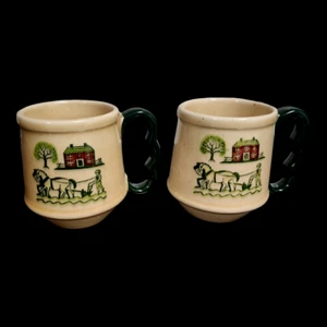 Homestead Provincial ☆ by METLOX POTTYTRAIL ☆ 3.5" Handle Coffee Mug ☆ Set of 2 - Picture 1 of 3