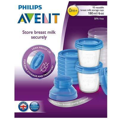 ＊ AVENT Breast Milk Storage Container 180mL 10 Containers Storage Cups • 14.29$