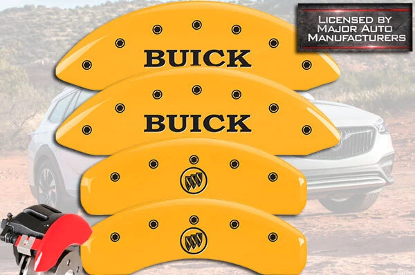 2006-2011 "Buick" Lucerne V6 Front + Rear Yellow MGP Brake Disc Caliper Covers - Image 1 of 4