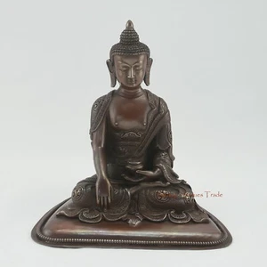 Estatua de cobre Sakyamuni Buda Tomba tallada a mano de fina calidad de Patan, Nepal - Imagen 1 de 4