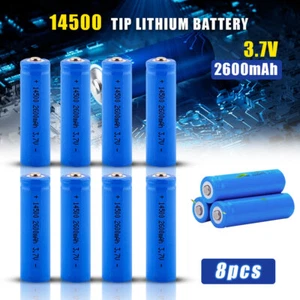 14500 rechargeable 2600 mAh 3.7v Lithium Pointed Top Batteries Li-Ion Battery 8X - Picture 1 of 17