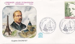 FRANCE 1973 FDC 75 ANNIVERSAIRE DE LA LIAISON TOUR EIFFEL PANTHEON YT 1770 - Imagen 1 de 1