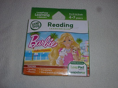 NEW IN BOX LEAP FROG READING LEARNING GAME BARBIE MALIBU MYSTERIES 4-7 YEARS  - Image 1 of 2