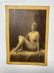 Risqué Antik Foto Französischer Akt Frau sitzend Meditation Original Alt 1920er - Bild 1 von 2