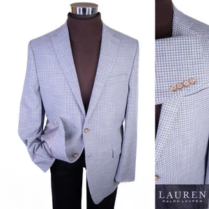 RALPH LAUREN Mens Blazer Sport Coat Casual Jacket Size 44L Classic Poly Blend - Picture 1 of 13