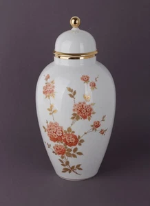 Alboth & Kaiser Deckelvase mit Blüten Höhe 33 cm - Bild 1 von 4