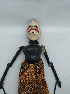 Vintage Indonesian Wayang Wood Bali Stick Puppet Divine & Wise Semar Marionette - Picture 1 of 15