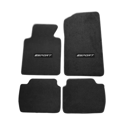 Tapete antiderrapante de náilon preto para 99-06 BMW E46 3-Series M3 4 peças com esporte - Imagem 1 de 4