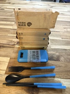 5 new Portable Camping Travel Cutlery chopsticks, fork, spoon with case - Picture 1 of 5