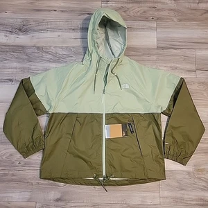 The North Face Antora Womens XL Waterproof Dryvent Hooded Rain Jacket Green NEW  - Picture 1 of 11