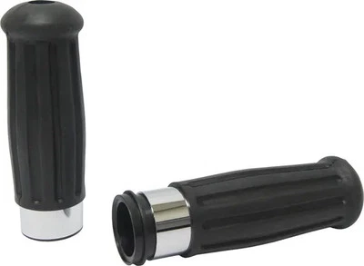 Par de empuñaduras HD negras con anillo cromado vintage TBW Harley Breakout CVO 13-17 Foto 1 de 3