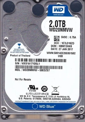 WD20NMVW-59EDZS7 dcm: HBMT2HKB s/n: WXS1A1 2TB JAN/ 2017 USB 3.0 Western Digital - Image 1 of 4
