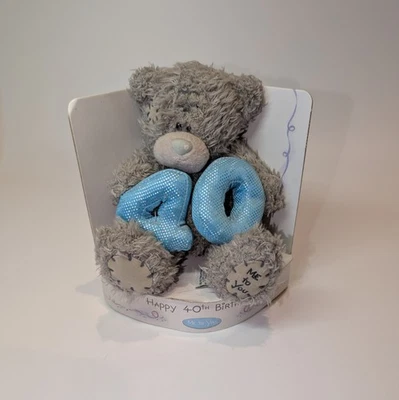 Me to You Tatty Teddy Bear Happy 40th Birthday Blue Sparkly '40' in Box GYX0031  - Image 1 of 4