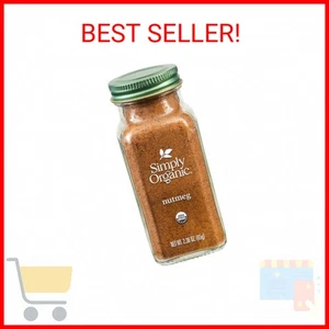 Nuez moscada molida pura Simply Organic, tarro de 2,3 onzas, aromático, sutilmente picante-dulce Fl - Imagen 1 de 2