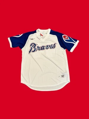Camiseta deportiva de los Atlanta Braves para hombre grande MLB béisbol Cooperstown Nike 44 Hank Aaron Foto 1 de 4