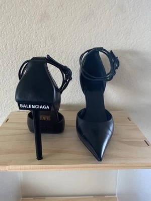 Balenciaga Logo Black Heels - Image 1 of 4
