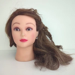Mannequin Head Hair Hairdressing Training Model Doll Brown 10" Tall - Picture 1 of 10