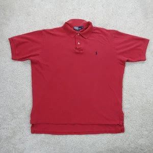 Polo Ralph Lauren Polo Shirt Mens Large Red Cotton Short Sleeve USA Made Vintage - Picture 1 of 15