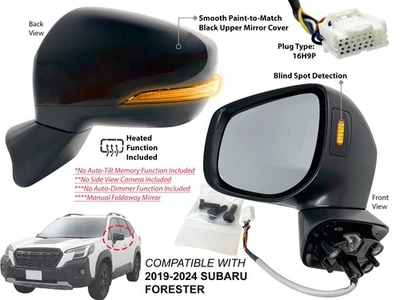 Espejo retrovisor para SUBARU FORESTER 2019-2024 detección de punto ciego de señal lado del conductor Foto 1 de 4
