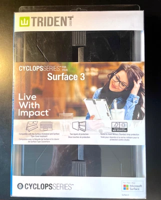 TRIDENT CYCLOPS SERIES MICROSOFT SURFACE 3 HARD CASE BLACK MILITARY DROP PROOF - Image 1 of 4