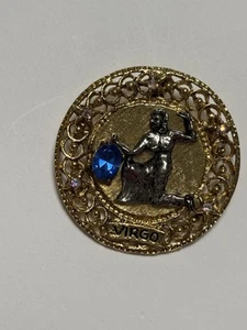 Broche prendedor horóscopo zodiaco VIRGO ARTE Arthur Pepper de colección - Imagen 1 de 2