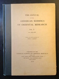 Annual of the American Schools of Oriental Research Vol. X.  1930.  Hardcover - Imagen 1 de 10