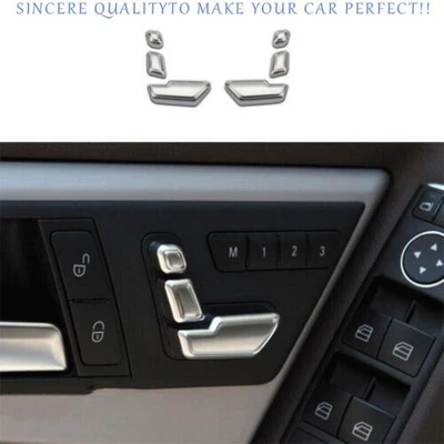 Cubierta de botón de control de asiento eléctrico cromado 6X para Mercedes-Benz ML GL 2012-2016 Foto 1 de 4