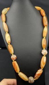 schöne Vintage Aqeeq Achat Perlen Vintage Halskette - Bild 1 von 8