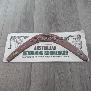 Australian Returning Boomerang Hand Carved Painted Made In Australia New Sealed - Picture 1 of 4