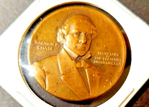 Salmon P Chase CHASE Natl. Bank Collection of Moneys of the World Medal- AU - Picture 1 of 2
