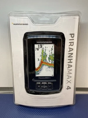 New - Humminbird 410150 1 PiranhaMAX 4 Fish Finder Black Dual Beam Sonar - Image 1 of 3