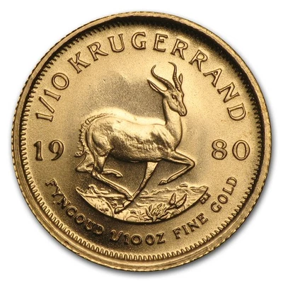 Sudáfrica 1980 1/10 oz oro Krugerrand Foto 1 de 2