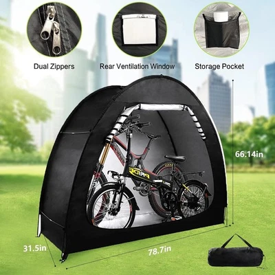 Portable Waterproof Bike Storage Shed Tent 2-4 Bicycles Durable Outdoor Shelter - Image 1 of 4
