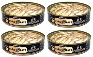PACK 4 ESPADINES RIGA AHUMADOS en Aceite con Tapa Transparente 160g ORO BÁLTICO Hechos en LETONIA - Imagen 1 de 2