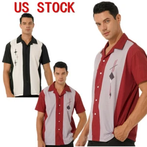Summer Mens T-shirts Casual Short Sleeve Button-Down Shirts Stylish Print Top - Picture 1 of 56