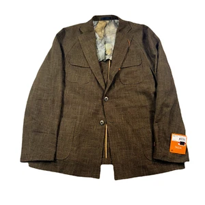 Tallia Slim-Fit Raglan Sport Coat Mens 44R 44 Gold Brown Black $295 - Picture 1 of 11