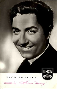 Tarjeta de autógrafo autógrafo cantante TV firmada a mano VICO TORRIANI autógrafo ~ 1950 - Imagen 1 de 2