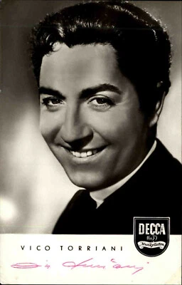 Autogrammkarte Autograph Sänger TV handsigniert VICO TORRIANI Autogramm ~1950 - Bild 1 von 2