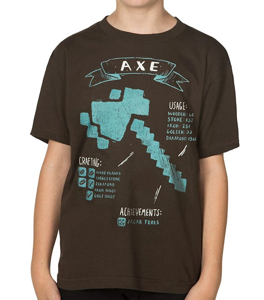 Camiseta Minecraft Axe Diagram Juvenil - Camiseta Oficial Mojang Sandbox Videojuego Foto 1 de 1