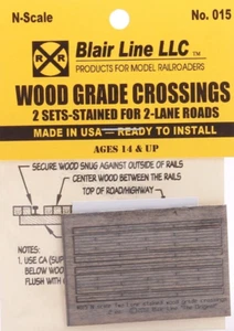 Blair Line ~ N Scale ~ Wood Grade Crossings Kit ~ Two Lane (2 Sets) ~ 015 - Picture 1 of 1