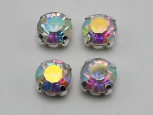 Artesanía Hágalo Usted Mismo Plata Transparente AB Cristal Rosa Montes Coser en Estrás Cuentas 4mm-10mm - Imagen 1 de 14