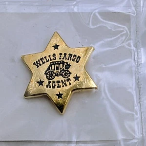 Wells Fargo Agent Lapel Pin - New Old Stock Stagecoach, Star Shaped - Picture 1 of 3