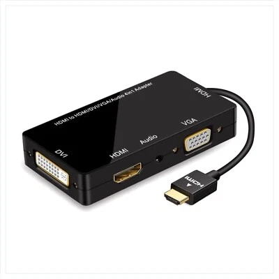 ConnBull HDMI auf VGA DVI Adapter - 4 in 1 Videokonverter mit 1080P Synchrona... - Bild 1 von 4