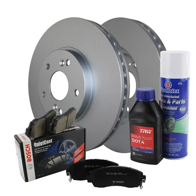 Комплект переднего тормоза роторы 300 мм и керамические колодки Bosch QuietCast для Honda Pilot A/T - Изображение 1 из 4