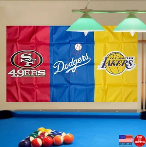 Los Angeles Dodgers Flag 3x5 Banner San Francisco 49ers Lakers City Flags LA - Picture 1 of 8