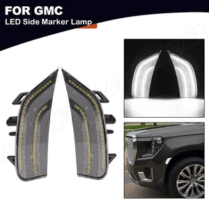 White LED Side Marker Lights Turn Signal Lamp For 21-23 GMC Yukon Chevy Suburban - Bild 1 von 11