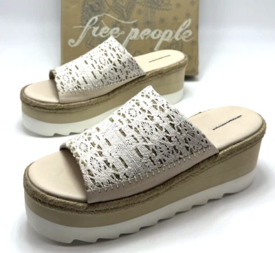 Free People Santorini Espadrille Sandal Womens Size 11 Wedge Platform Plaster - Image 1 of 4