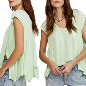 FREE PEOPLE KEEP IT CASUAL TUNIC TEE TOP NWT SIZE M GREEN - Picture 1 of 1