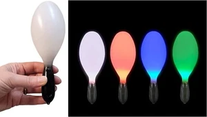 LED Light-Up Color Changing Maracas (7") Plastic. 6 Patterns. 6 Pack - Picture 1 of 8