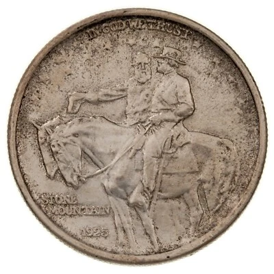 1925 50C Stone Mountain Commemorative Half Dollar in AU+ Condition, Light Toning - Image 1 of 3